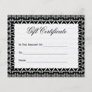 Certificat cadeau Black White Tribal Motif