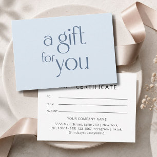Certificat Cadeau Bleu Moderne