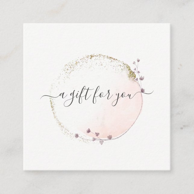 Certificat cadeau Blush Pink Watercolor Gold Circl (Devant)