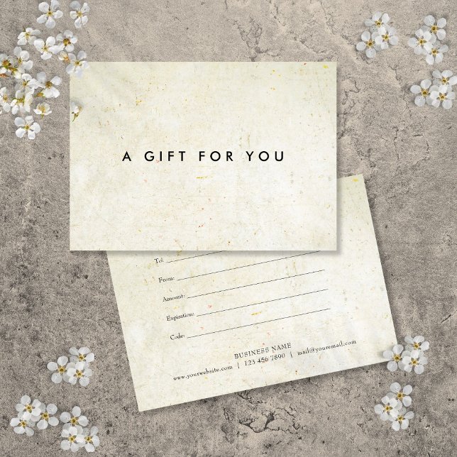 Certificat Cadeau Bohème Antique Minimaliste (Minimalist Antique Boho Gift Certificate)