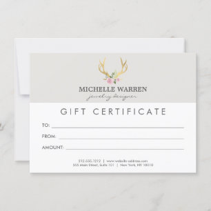 Certificat cadeau Bohemian Gold Antlers II