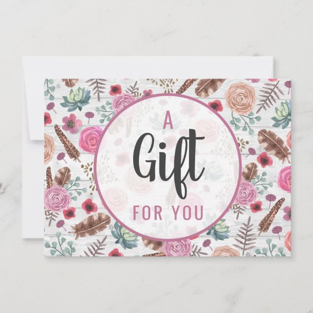 Certificat cadeau Boho Chic Rustic Feather Flèche (Devant)