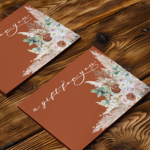 Certificat cadeau Boho Pampas Grass Terra Cotta