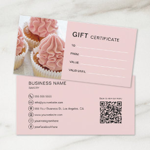 Certificat cadeau Boulangerie Cupcake Cake Shop Bu