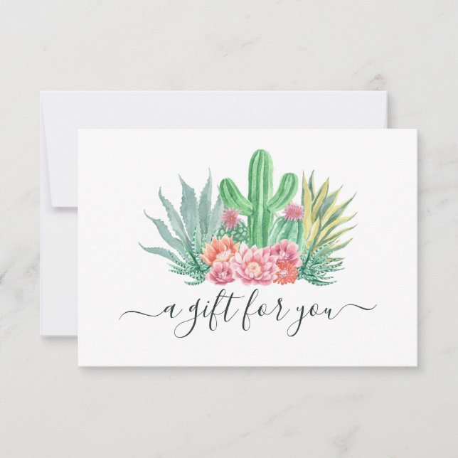 Certificat-cadeau Cactus Aquarelle (Devant)