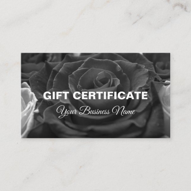 Certificat cadeau, carte de visite cadeau (Devant)