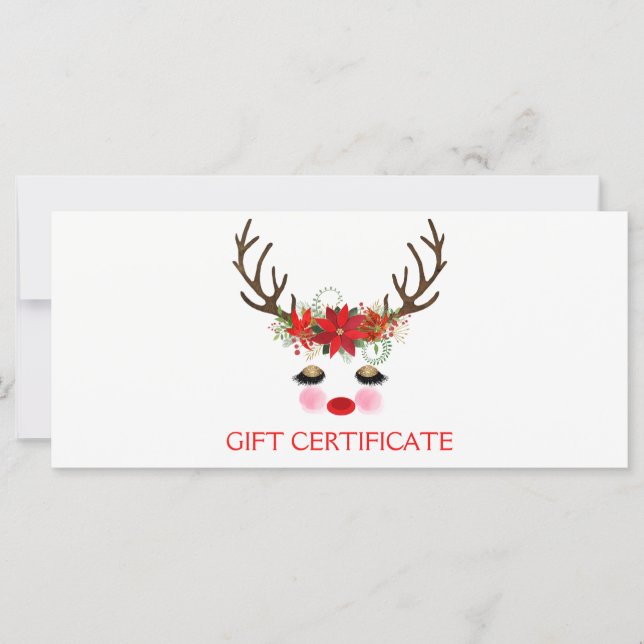 Certificat Cadeau Cerf au Yeux Dorés Joues Roses (Devant)