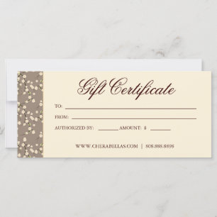 Certificat cadeau Cerisier Fleur Crème Florale Bei