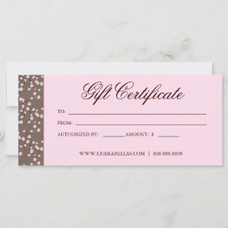 Certificat cadeau Cerisier Fleur Fleur Rose Beige