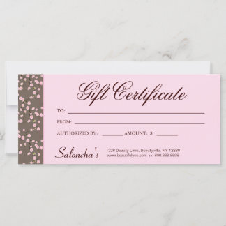 Certificat cadeau Cherry Blossom Massage Salon ros