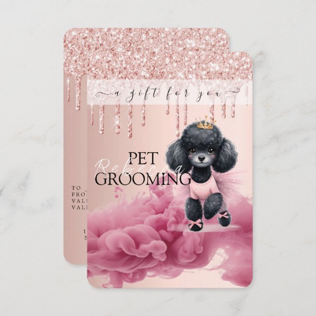 Certificat cadeau Chien Grooming Animaux Animaux d (Devant / Derrière)