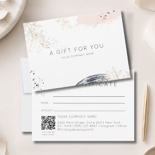 Certificat Cadeau Code QR à l'Encre Aquarelle Mode