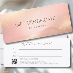 Certificat Cadeau Code QR Dégradé de Teinte Dorée