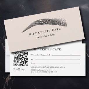 Certificat Cadeau Code QR du Salon de Sourcils Min