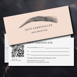 Certificat Cadeau Code QR du Salon de Sourcils Min