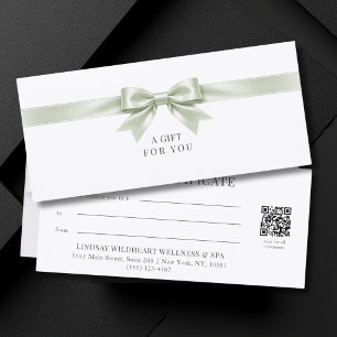Certificat Cadeau Code QR Élégant Blanc