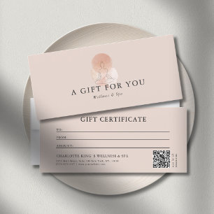 Certificat Cadeau Code QR Femme Yoga Art Linéaire