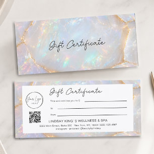 Certificat Cadeau Code QR Logo Opale Luxe
