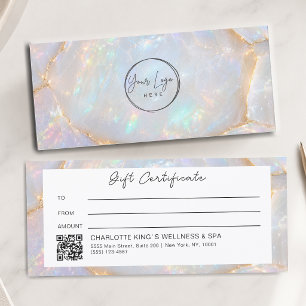 Certificat Cadeau Code QR Logo Opale Luxe