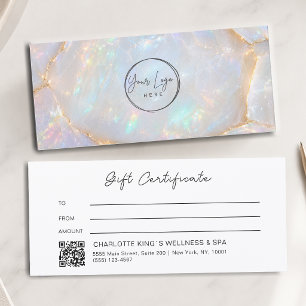 Certificat Cadeau Code QR Logo Opale Luxe