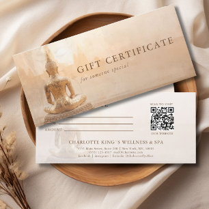 Certificat Cadeau Code QR Salon Bouddha Doré