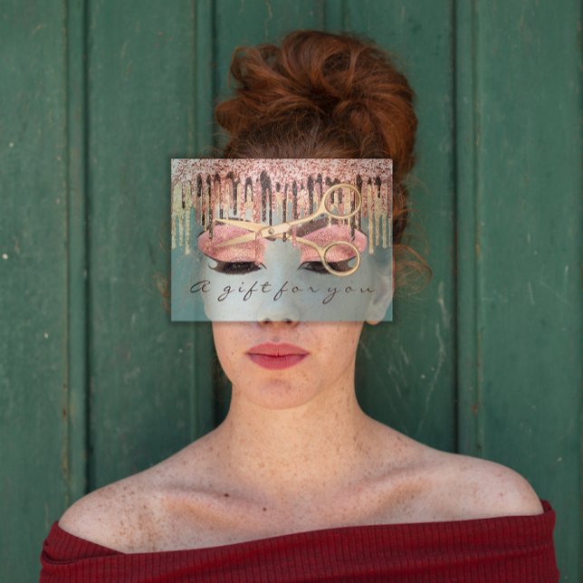 Certificat Cadeau Coiffeur Rose Blue Maquillage (Gift Certificate Hairdresser Rose Blue Makeup Lash)