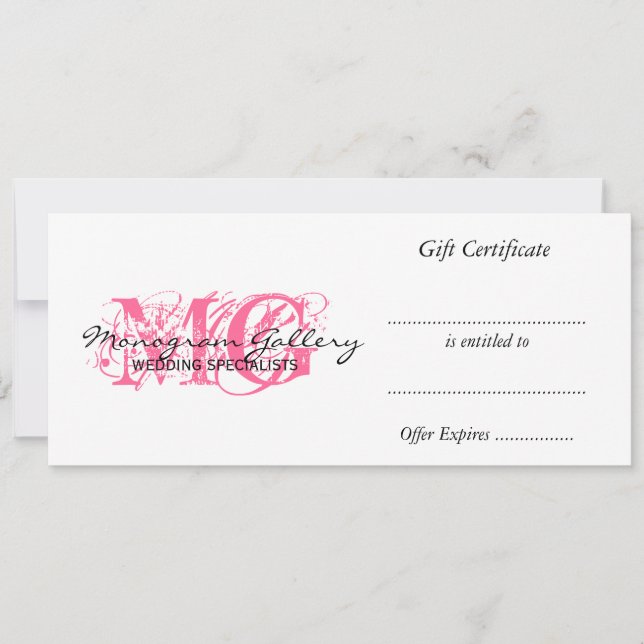 Certificat cadeau commercial Pink Monogram (Devant)