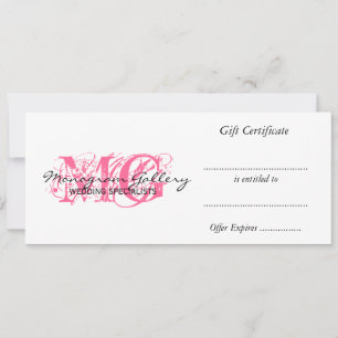 Certificat cadeau commercial Pink Monogram