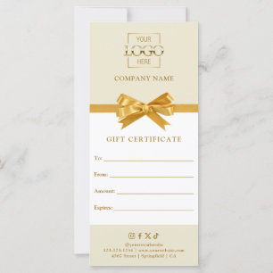 Certificat cadeau d'affaires chic moderne avec log