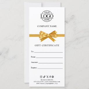 Certificat cadeau d'affaires chic moderne avec log
