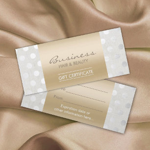 Certificat cadeau d'affaires Gold & Silver Dots Sa