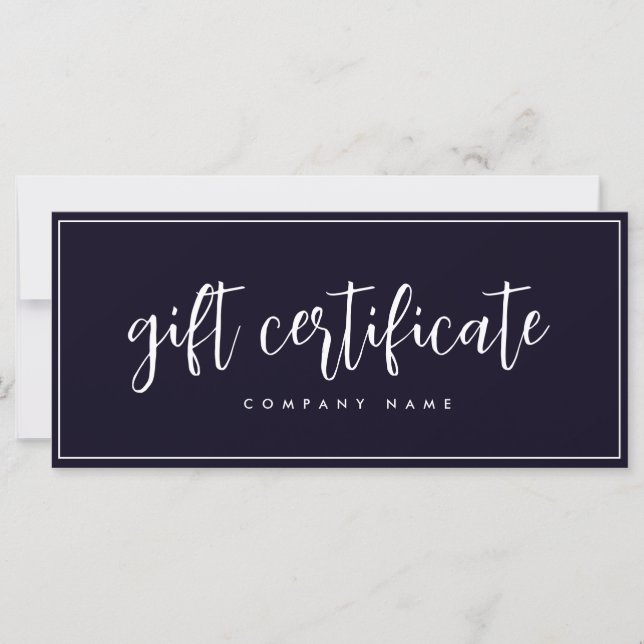 Certificat cadeau d'affaires minimal de la Boutiqu (Devant)