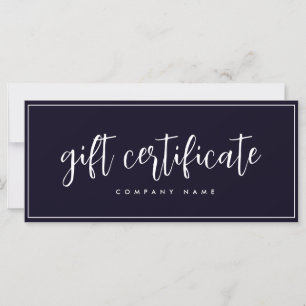 Certificat cadeau d'affaires minimal de la Boutiqu