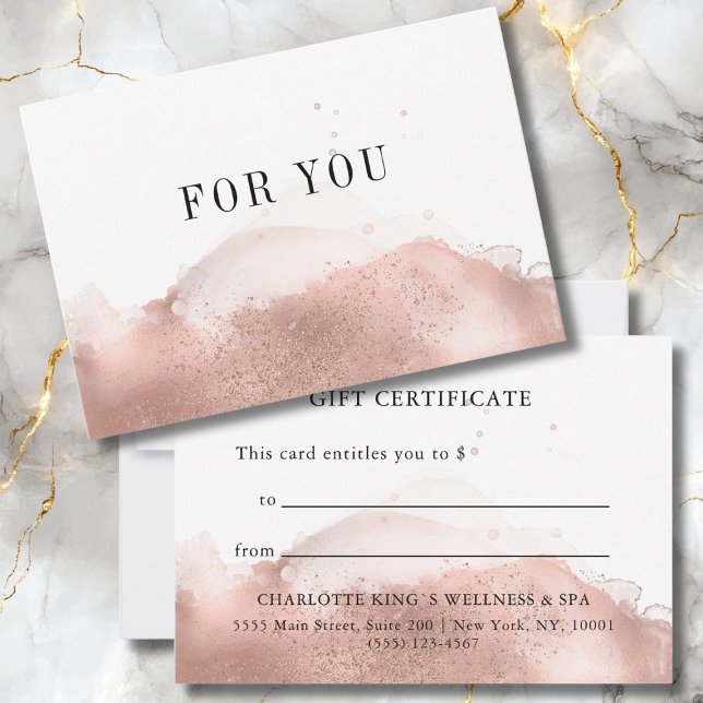 CERTIFICAT CADEAU D'AFFAIRES MODERNE (BUSINESS GIFT CERTIFICATE| for you, modern & Trends. Perfect for Beauty, Nails, Lashes, Make-up Arti)