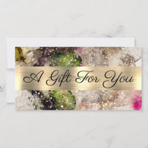 Certificat cadeau d'aquarelle rose verte