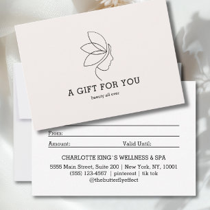 Certificat Cadeau de Beauté de Femme Ligne Art Bei