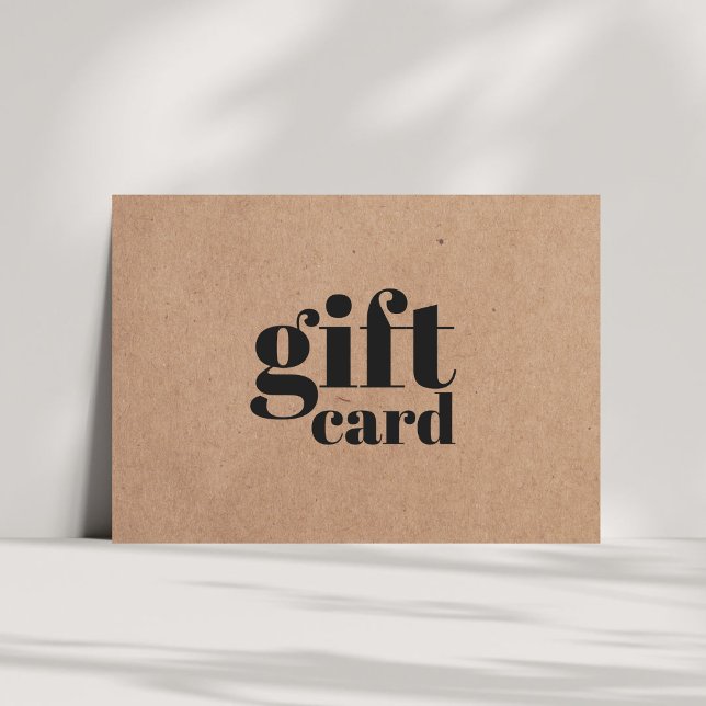 Certificat Cadeau de Beauté Kraft Imprimé Simple (Créateur téléchargé)