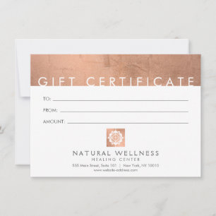 Certificat cadeau de bien-être RoseGold Abstrait m