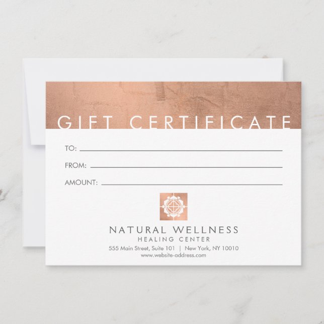 Certificat cadeau de bien-être RoseGold Abstrait m (Devant)