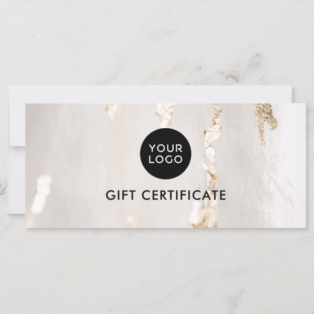 Certificat/Cadeau de Bon de Style Moderne en Or (Devant)