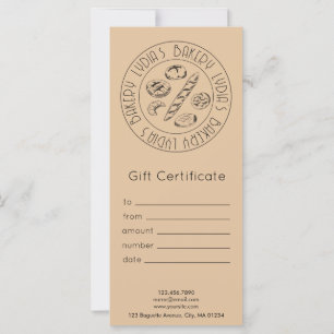 Certificat Cadeau de Boulangerie Kraft Personnalis
