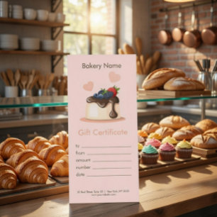 Certificat-cadeau de boulangerie personnalisé 