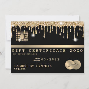 Certificat cadeau de carte de crédit Ajouter votre