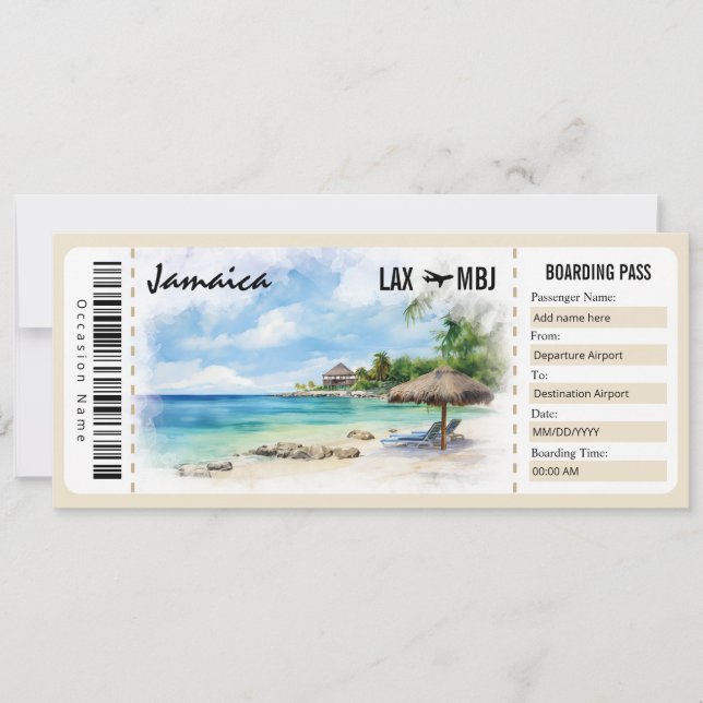 Certificat cadeau de carte d'embarquement Surprise (Devant)