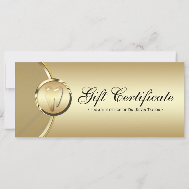 Certificat cadeau de carte en rack dentaire Gold M (Devant)