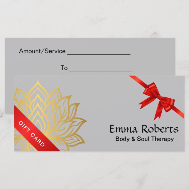 Certificat cadeau de chiropraticien minimal (Devant / Derrière)