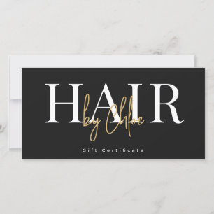 Certificat Cadeau de Coiffeur Or Noir