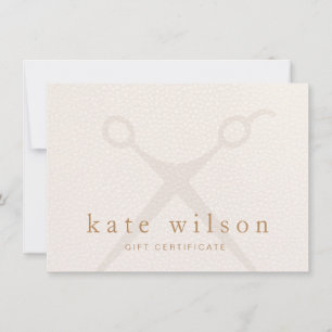 Certificat cadeau de coiffeur rose clair moderne