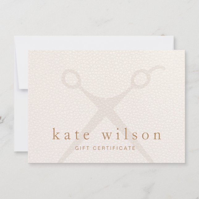 Certificat cadeau de coiffeur rose clair moderne (Devant)