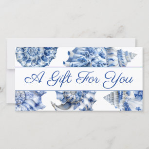 Certificat cadeau de coquillages bleus